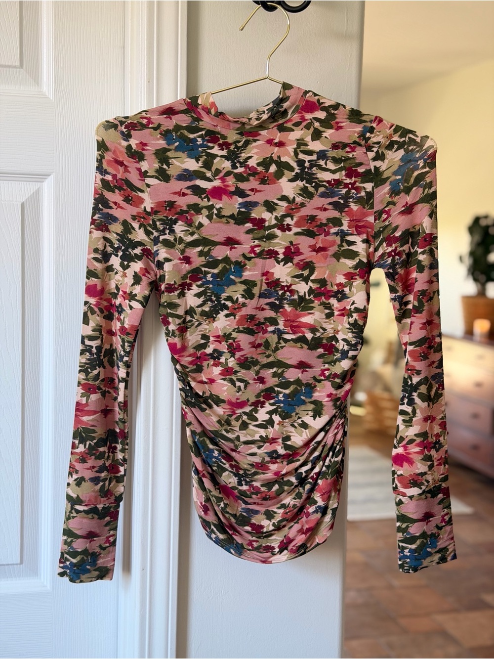 FARM Rio Pink and Green Floral Sheer Long-Sleeve Tee - Picture 5 of 8
